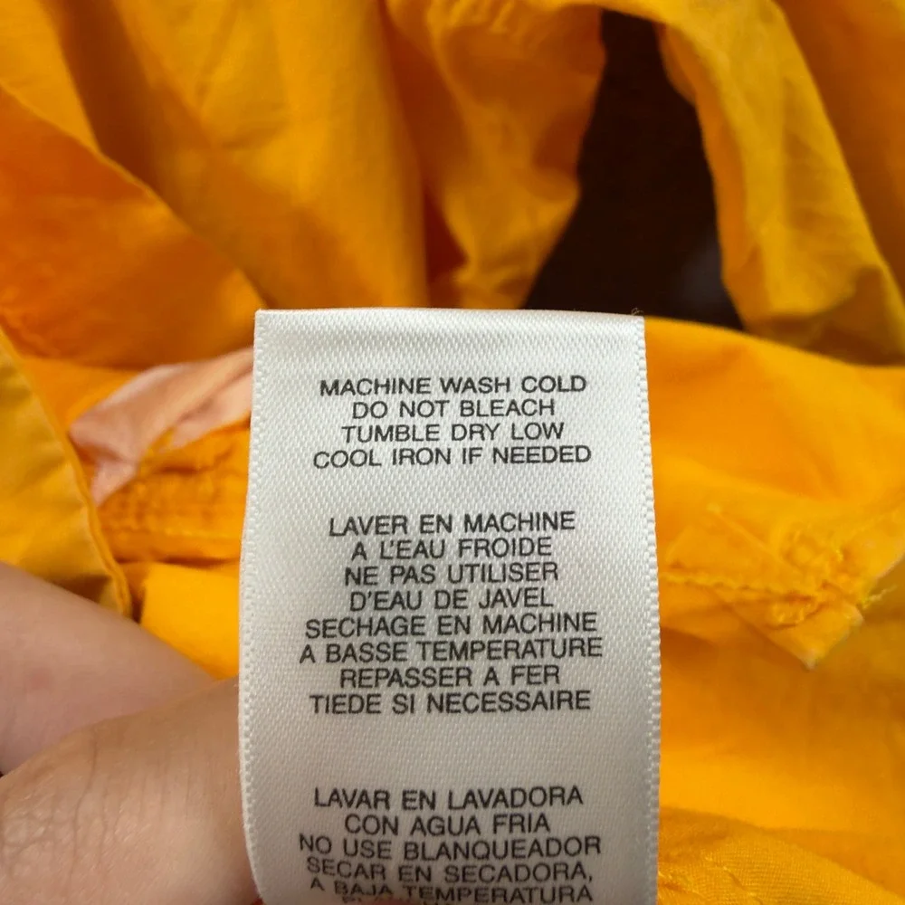 Michael Kors Double Breasted Jacket Womens 1X Yellow MK Logo Button Cotton
